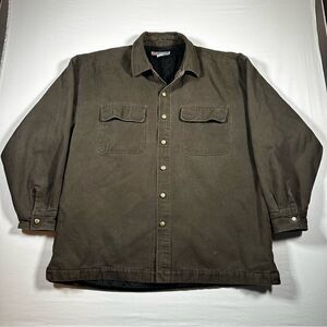 VTG Anchor Blue Brown Corduroy Quilt Lined Heavy Shirt Jacket Skate Grunge XL